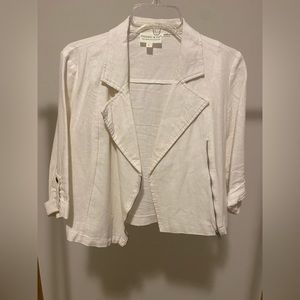 Lightweight White Linen Jacket L